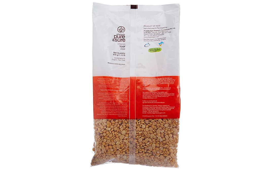 Pure & Sure Organic Toor Daal    Pack  500 grams